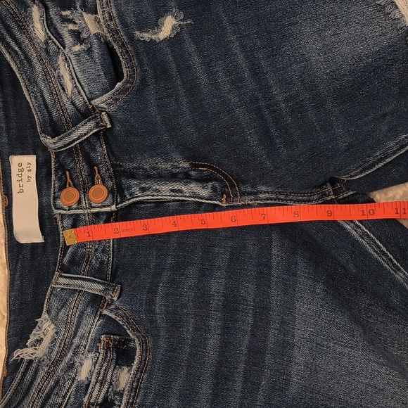 High Rise Blue Distressed Jeans - Picture 6 of 8